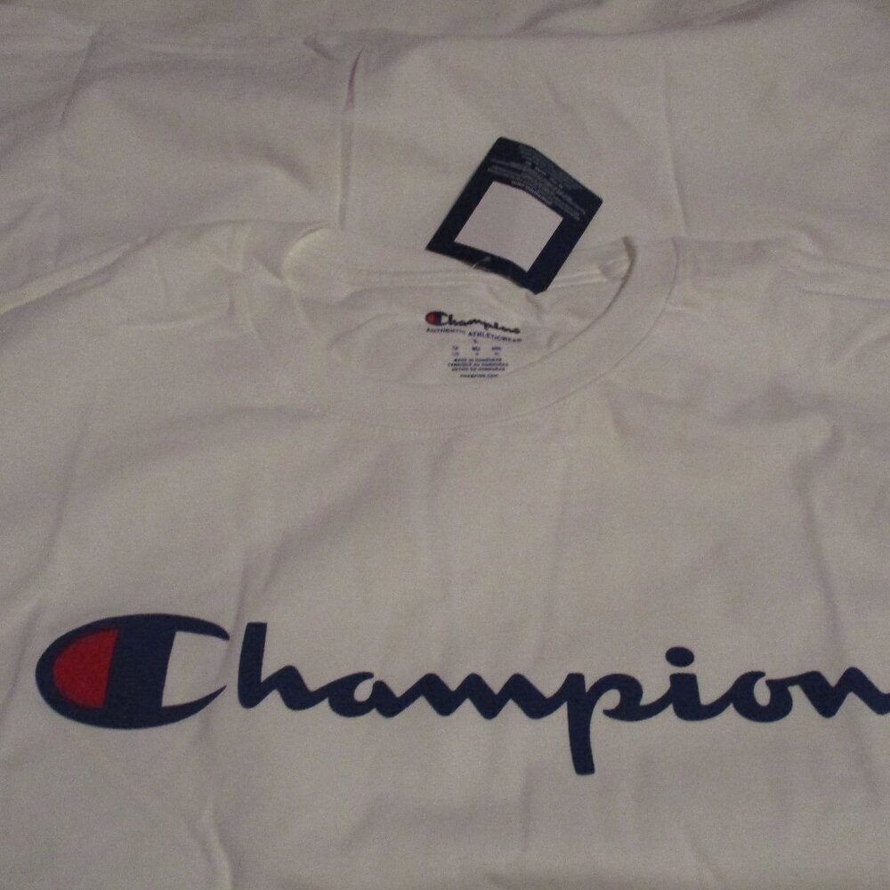 Champion Logo Print Crew Neck T-Shirt Size L - Picture 7 of 8